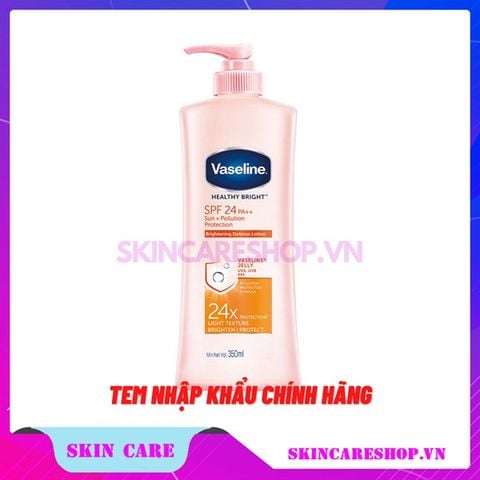 Sữa Dưỡng Thể Chống Nắng & Dưỡng Ẩm Vaseline Healthy White Sun + Pollution Protection SPF24/PA++ 350ml