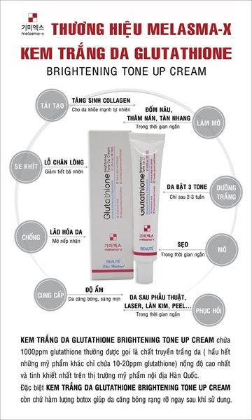 Kem Dưỡng Trắng Da, Chống Lão Hóa Beauté Glutathione Brightening Tone Up Cream 40ml
