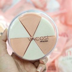 Hộp 6 miếng bông phấn ướt hình tam giác Vacosi BO14