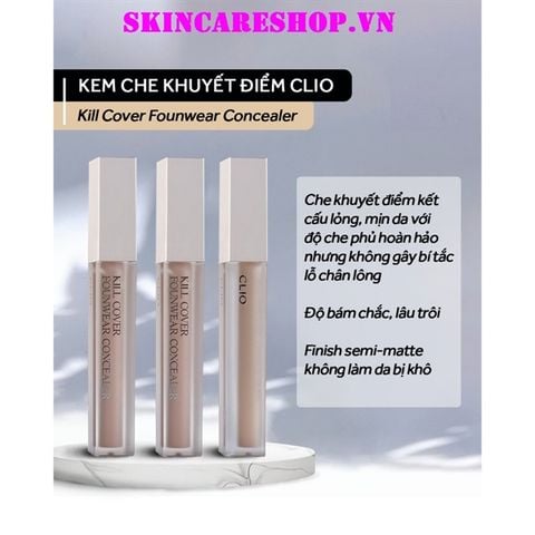 Che Khuyết Điểm Clio Kill Cover Founwear Concealer 6g