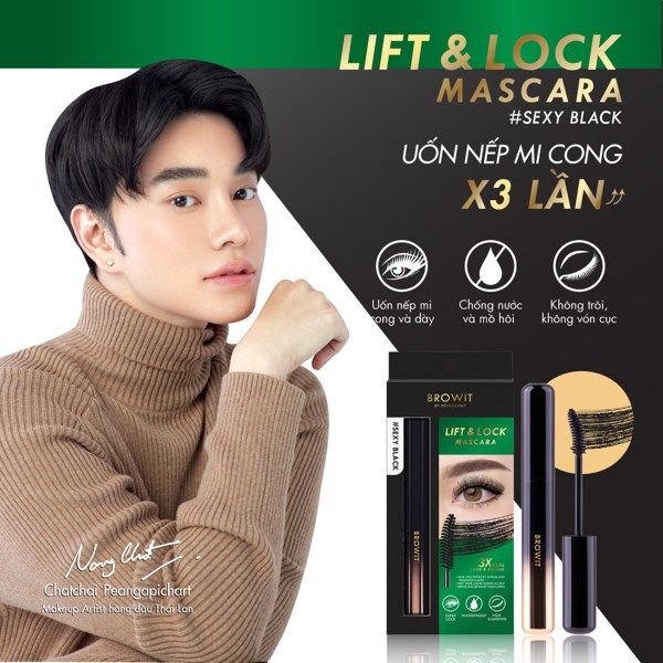 Mascara Siêu Cong Mi Gấp 3 Lần Browit By Nong Chat Lift & Lock 6g