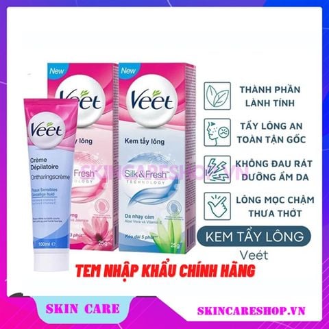 Kem Tẩy Lông Veet Hair Removal Cream Silk & Fresh 50g