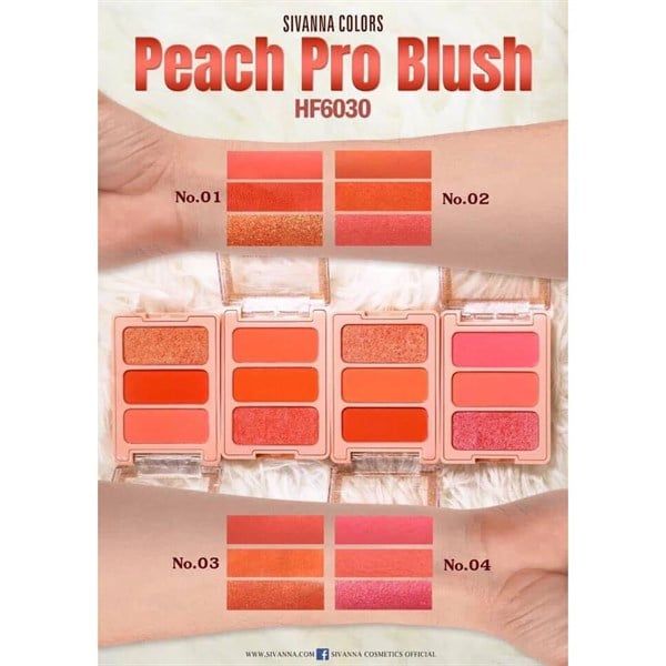 Má hồng + Phấn mắt Sivanna Colors Peach Pro Blush HF6030