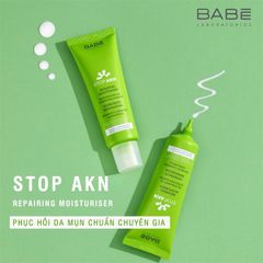 Kem Dưỡng Ẩm Phục Hồi Cho Da Mụn Laboratorios BABE Stop AKN Repairing Moisturiser 50ml