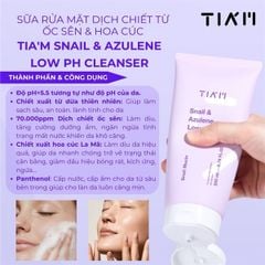 Sữa Rửa Mặt Tiam Snail & Azulene Low PH Cleanser 200ml