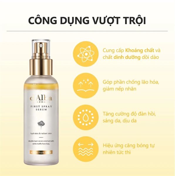 Serum Dạng Xịt d’Alba First Spray Serum Cấp Ẩm, Làm Căng Bóng Da