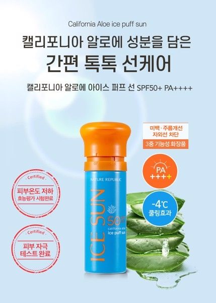 Xịt Chống Nắng Nature Republic Ice Sun California Aloe SPF 50+ PA++++