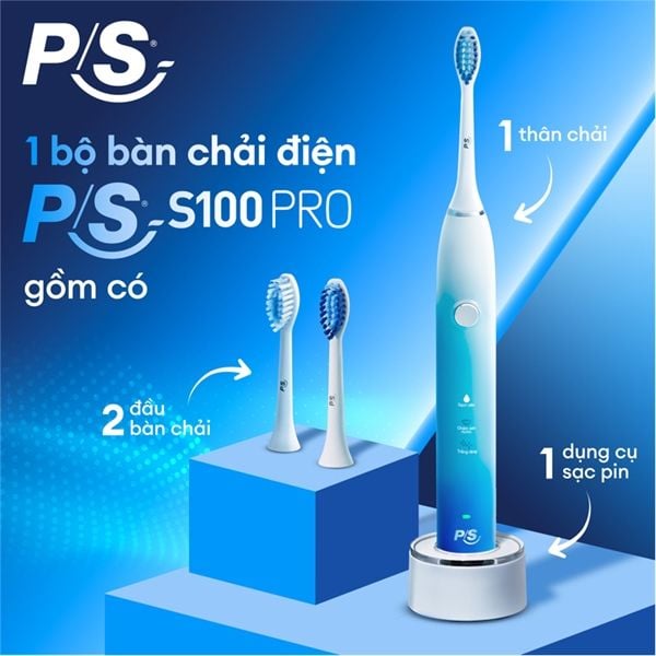 Bàn chải điện P/S S100 PRO công nghệ sóng âm