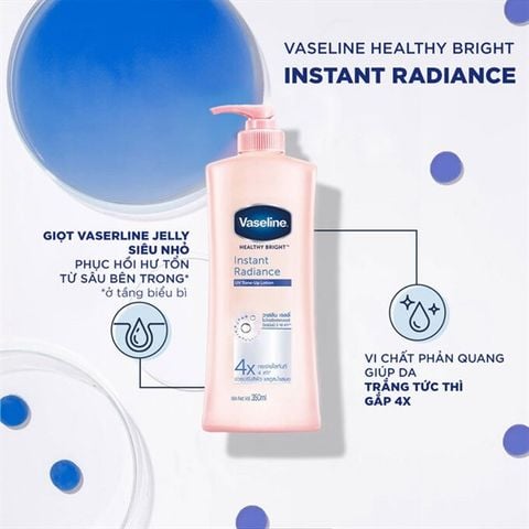 Sữa Dưỡng Thể Vaseline Healthy Bright Insta Radiance UV Tone-Up Lotion 350ml
