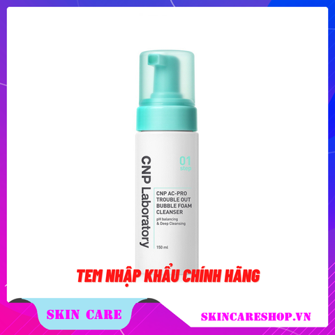 Sữa rửa mặt cho da mụn nhạy cảm CNP AC Pro Bubble Foam Cleanser 150ml