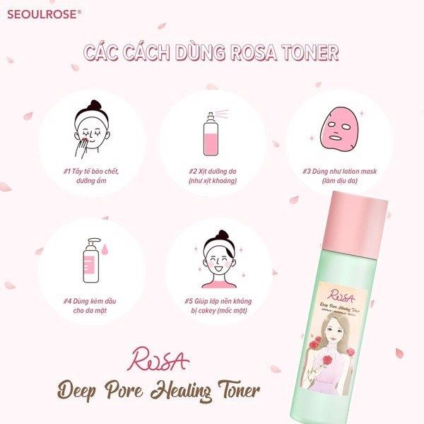 Nước Hoa Hồng SeoulRose Rosa Deep Pore Healing Toner 120ml