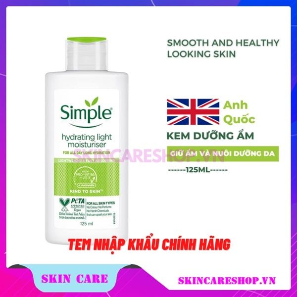Kem Dưỡng Da Simple Kind To Skin Hydrating Light Moisturiser 125ml