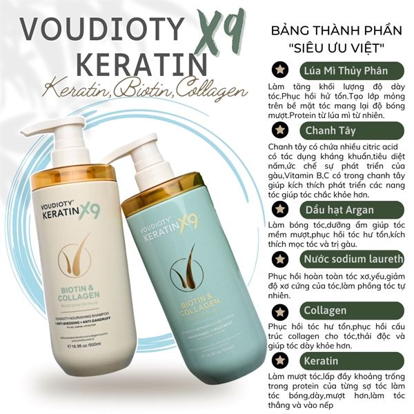 Voudioty Keratin X9 Biotin & Collagen 1000ml
