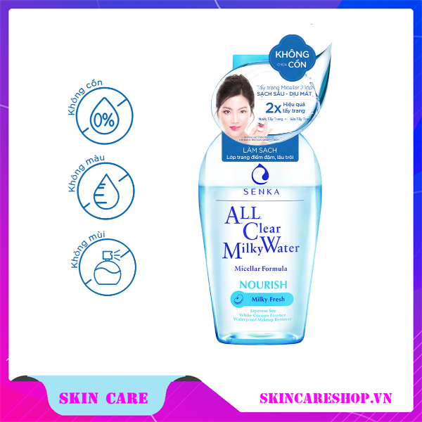 Nước Sữa Tẩy Trang Senka All Clear Milky Water Nourish Hai Lớp