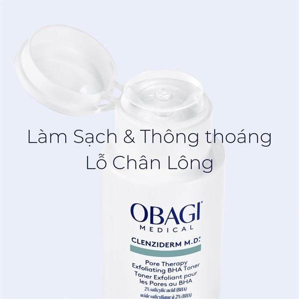 [Phiên bản mới] Toner BHA giảm mụn Obagi Medical Clenziderm M.D. Pore Therapy Exfoliating 148ml
