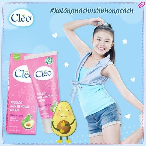 Kem tẩy lông Cleo Avocado Hair Removal Cream Sensitive Skin 50g