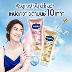 Sữa dưỡng thể Vaseline Healthy Bright Glutathione HYA Serum Burst Lotion 10X 300ml