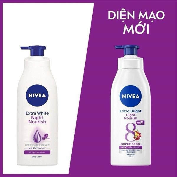 Sữa dưỡng thể Nivea Extra Bright Night Nourish 350ml