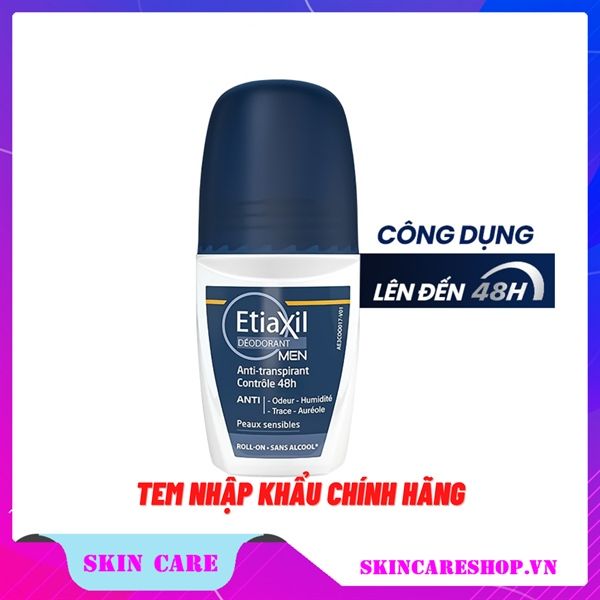 Lăn Khử Mùi Etiaxil Deodorant Men Anti-Transpirant Controle 48h Roll-On 50ml