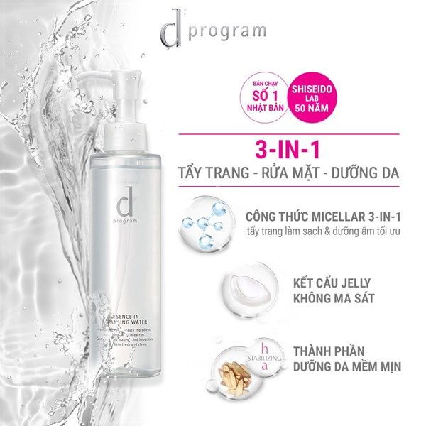 Nước Tẩy Trang Dưỡng Da D Program Essence In Cleansing Water 180ml