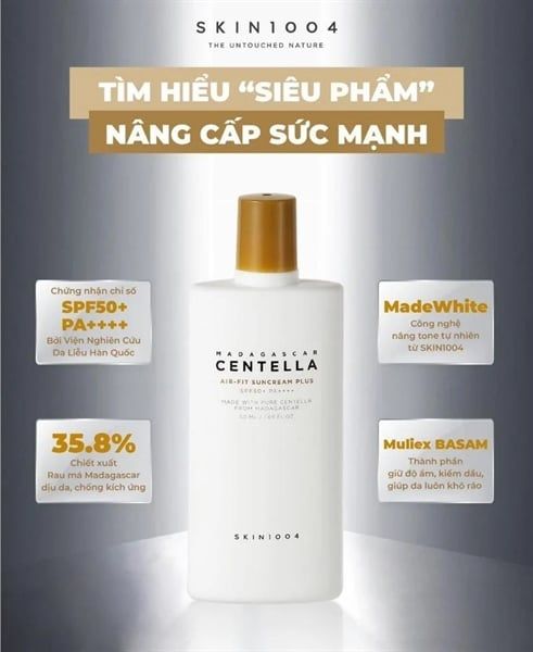 Kem chống nắng Skin1004 Madagascar Centella Air-fit Suncream Plus SPF50+ PA++++