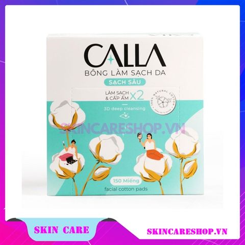 Bông Tẩy Trang Calla Facial Cotton Pads 3D Deep Cleansing 150 Miếng