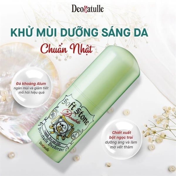 Lăn Khử Mùi Soft Stone W Double Deodorant Color Control Đá Khoáng Xanh 20g