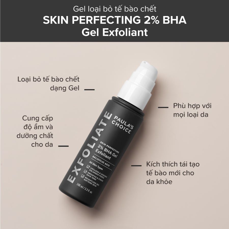 Tẩy Tế Bào Chết Dạng Gel Paula’s Choice Skin Perfecting 2% BHA Gel 100ml