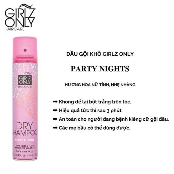 Dầu Gội Khô Girlz Only 200ml