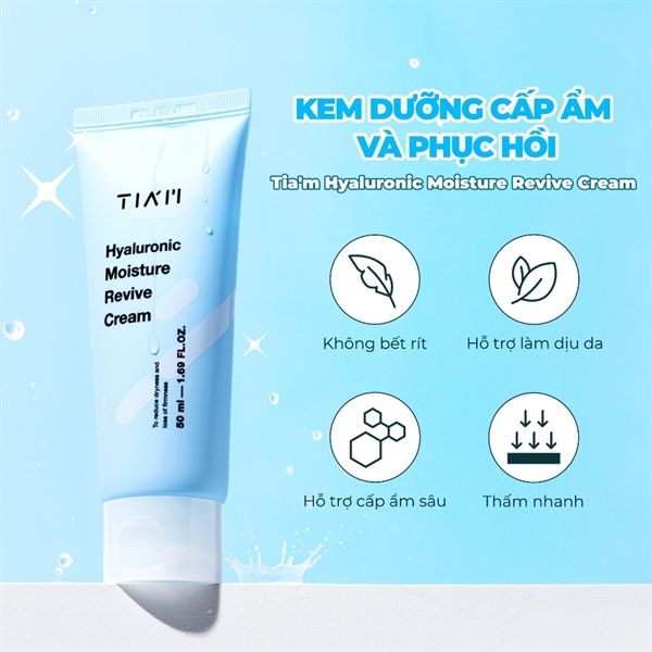 Kem Dưỡng Cấp Ẩm, Căng Bóng Tiam Hyaluronic Moisture Revive Cream 50ml