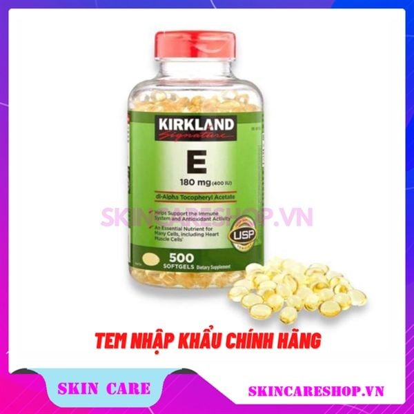 Viên Uống Đẹp Da Kirkland Signature Vitamin E 400iu 500 Viên