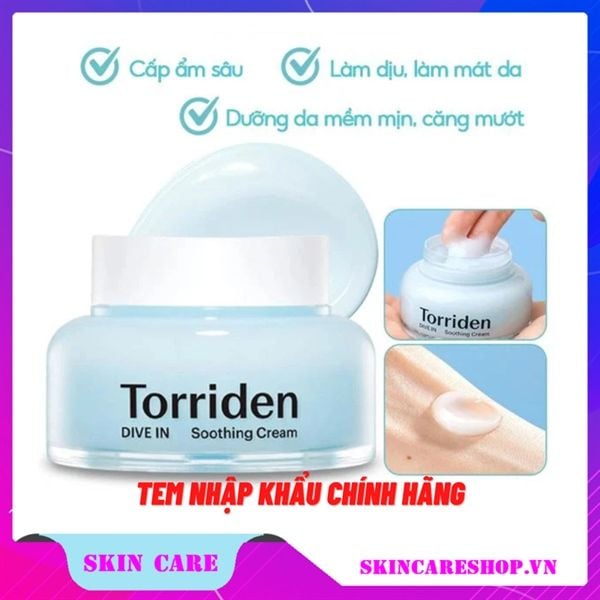 Kem Dưỡng Ẩm Cho Da Dầu Torriden Dive In Low Molecular Hyaluronic Acid Soothing Cream 100ml