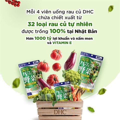Viên Uống Rau Củ DHC Perfect Vegetable Premium Japanese Harvest