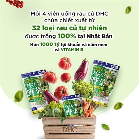 Viên Uống Rau Củ DHC Perfect Vegetable Premium Japanese Harvest (Tem nhập khẩu)