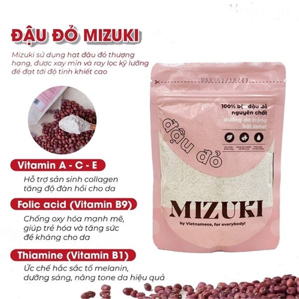 Bột đậu đỏ Mizuki sáng da 100g