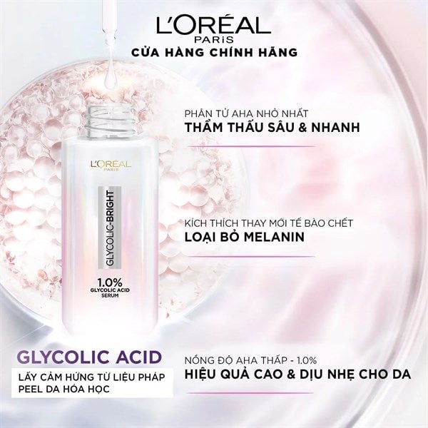 Tinh Chất Mờ Thâm Nám L'oreal Glycolic-Bright Instant Glowing Serum 30ml
