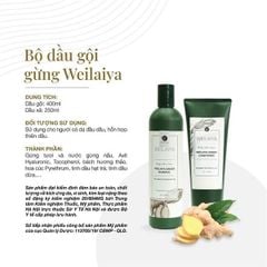 Cặp dầu gội xả gừng Weilaiya Hair Strength Shampoo & Conditioner Ginger (tặng mini size 45k)