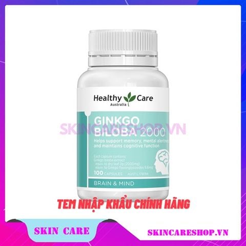 Viên Uống Bổ Não Ginkgo biloba 2000 health care 100viên