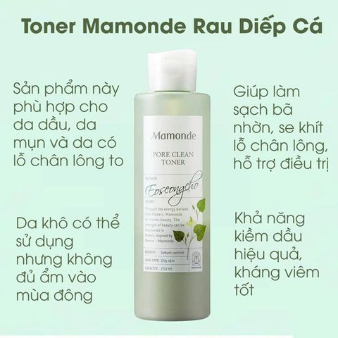Nước hoa hồng Mamonde Pore Clean Toner Eoseongcho