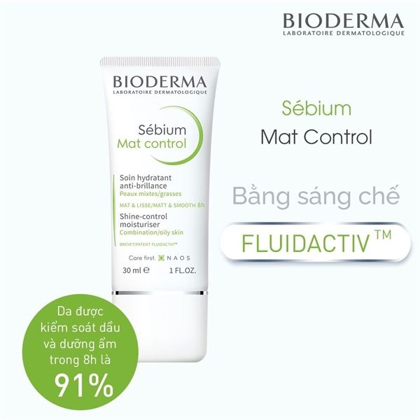 Kem Dưỡng Ẩm Kiềm Dầu, Ngừa Mụn Bioderma Sebium Mat Control 30ml