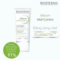 Kem Dưỡng Ẩm Kiềm Dầu, Ngừa Mụn Bioderma Sebium Mat Control 30ml