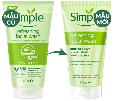 Sữa rửa mặt Simple Kind To Skin Refreshing Facial Wash Gel 150ml