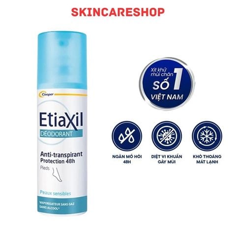 Xịt Khử Mùi EtiaXil Ngăn Mồ Hôi & Giảm Mùi Hôi Chân 100ml