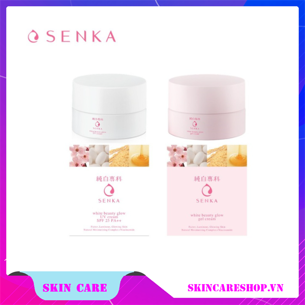 Kem Dưỡng Trắng Da Senka White Beauty Glow Gel Cream 50g