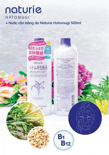Nước cân bằng Skin Conditioner Hatomugi Naturie 500ml