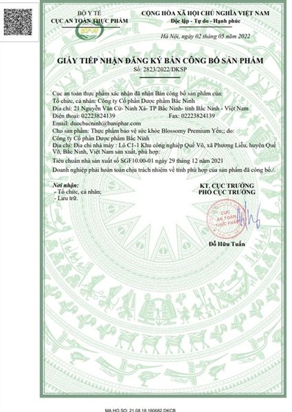 Thực Phẩm Bảo Vệ Sức Khỏe Blossomy Premium Yến Giúp Tăng Sức Khỏe Sáng Mịn Da ( Hộp 10 chai)