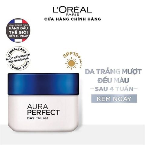 Kem Dưỡng L'Oréal Paris Aura Perfect Day Cream SPF19/PA++ Làm Sáng Da 50ml