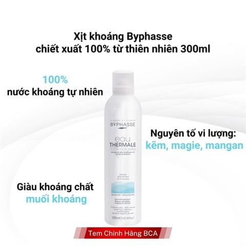 Xịt Khoáng Byphasse Eau Thermale 100% Naturelle 300ml