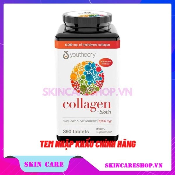 Viên Uống Làm Đẹp Da Chống Lão Hóa Collagen Youtheory Type 1 2 & 3 390 viên