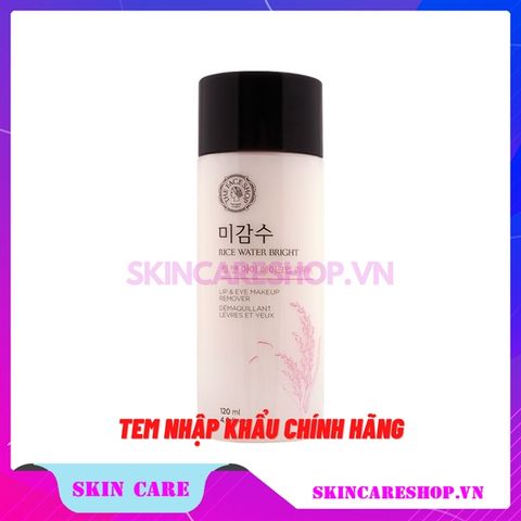 Nước tẩy trang mắt môi The Face Shop Rice Water Bright Lip & Eye Makeup Remover 120ml